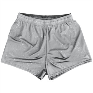 Splatter Womens & Girls Sport Shorts End Made In USA - Grey Medium and White Splatter Womens & Girls Sport Shorts End Made In USA - Grey Medium and White