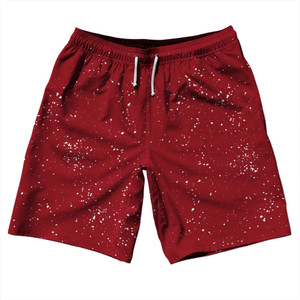 Splatter 10" Swim Shorts Made in USA - Red Cardinal and White