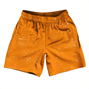 Splatter Athletic Running Fitness Exercise Shorts 7" Inseam Shorts Made In USA - Orange Tennessee and White Splatter Athletic Running Fitness Exercise Shorts 7" Inseam Shorts Made In USA - Orange Tennessee and White