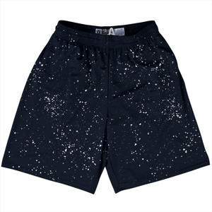 Splatter Lacrosse Shorts Made In USA - Navy Blue Almost Black and White Splatter Lacrosse Shorts Made In USA - Navy Blue Almost Black and White
