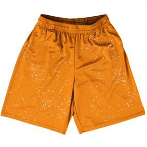 Splatter Basketball Practice Shorts Made In USA - Orange Tennessee and White Splatter Basketball Practice Shorts Made In USA - Orange Tennessee and White
