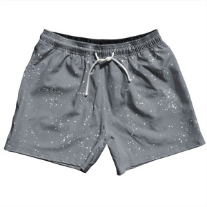 Splatter 5" Swim Shorts Made in USA - Grey Dark and White