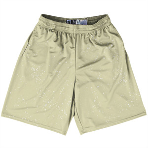 Splatter Lacrosse Shorts Made In USA - Vegas Gold and White