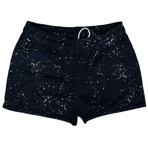 Splatter Shorty Short Gym Shorts 2.5" Inseam Made In USA - Navy Blue Almost Black and White Splatter Shorty Short Gym Shorts 2.5" Inseam Made In USA - Navy Blue Almost Black and White