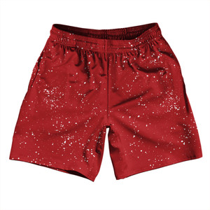 Splatter Athletic Running Fitness Exercise Shorts 7" Inseam Shorts Made In USA - Red Dark and White Splatter Athletic Running Fitness Exercise Shorts 7" Inseam Shorts Made In USA - Red Dark and White