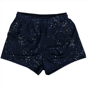 Splatter Womens & Girls Sport Shorts End Made In USA - Navy Blue and White Splatter Womens & Girls Sport Shorts End Made In USA - Navy Blue and White