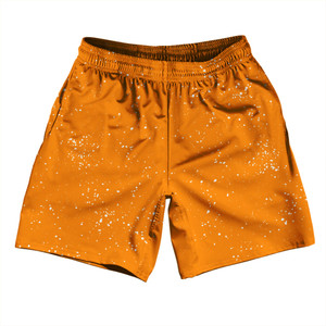 Splatter Soccer Shorts Made In USA - Orange Tennessee and White Splatter Soccer Shorts Made In USA - Orange Tennessee and White