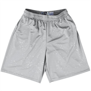 Splatter Lacrosse Shorts Made In USA - Grey Medium and White Splatter Lacrosse Shorts Made In USA - Grey Medium and White