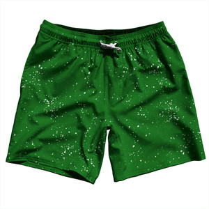 Splatter Swim Shorts 7" Made in USA - Green Kelly and White Splatter Swim Shorts 7" Made in USA - Green Kelly and White