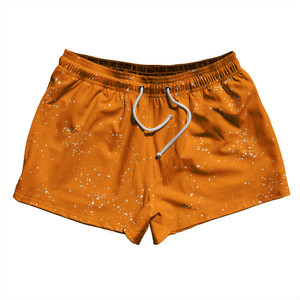 Splatter 2.5" Swim Shorts Made in USA - Orange Tennessee and White Splatter 2.5" Swim Shorts Made in USA - Orange Tennessee and White