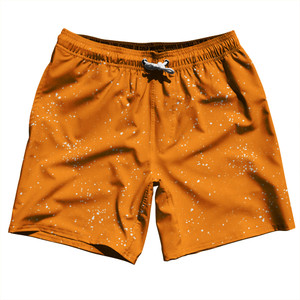 Splatter Swim Shorts 7" Made in USA - Orange Tennessee and White Splatter Swim Shorts 7" Made in USA - Orange Tennessee and White