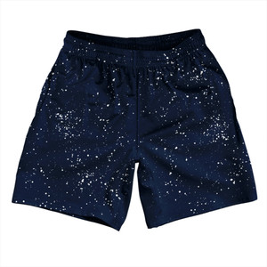 Splatter Athletic Running Fitness Exercise Shorts 7" Inseam Shorts Made In USA - Navy Blue and White Splatter Athletic Running Fitness Exercise Shorts 7" Inseam Shorts Made In USA - Navy Blue and White