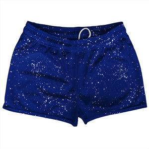 Splatter Shorty Short Gym Shorts 2.5" Inseam Made In USA - Royal Blue and White Splatter Shorty Short Gym Shorts 2.5" Inseam Made In USA - Royal Blue and White