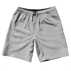 Splatter 10" Swim Shorts Made in USA - Grey Medium and White Splatter 10" Swim Shorts Made in USA - Grey Medium and White