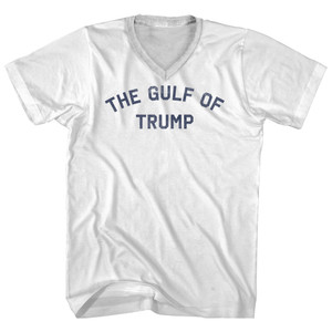The Gulf Of Trump Adult Cotton V-neck T-shirt - White