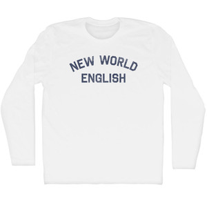 New World English Adult Cotton Long Sleeve T-shirt - White