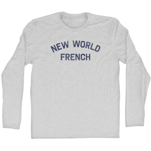 New World French Adult Cotton Long Sleeve T-shirt - Grey Heather