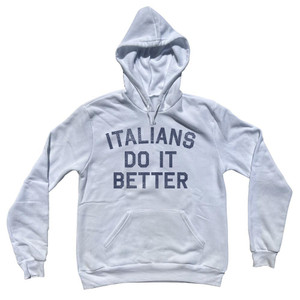 Italians Do It Better Cotton-Poly Blend Hoodie - White