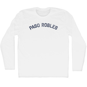 Paso Robles Adult Cotton Long Sleeve T-shirt - White