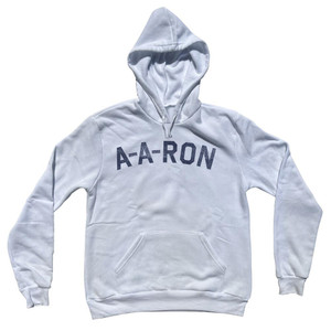 A-A-RON (Aaron Nickname) Cotton-Poly Blend Hoodie - White