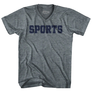 Sports Adult Tri-Blend V-neck T-shirt - Athletic Grey