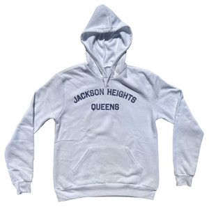 Jackson Heights Queens Cotton-Poly Blend Hoodie - White