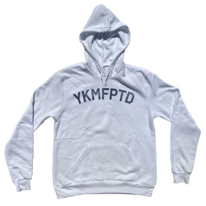 YKMFPTD You Killed My Father Prepare To Die Cotton-Poly Blend Hoodie - White YKMFPTD You Killed My Father Prepare To Die Cotton-Poly Blend Hoodie - White
