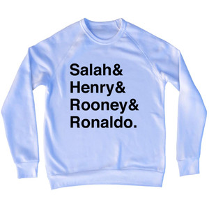 Salah, Henry, Rooney And Ronaldo English League Mount Rushmore Soccer Legends (Black Text) Adult Tri-Blend Sweatshirt - White Salah, Henry, Rooney And Ronaldo English League Mount Rushmore Soccer Legends (Black Text) Adult Tri-Blend Sweatshirt - White