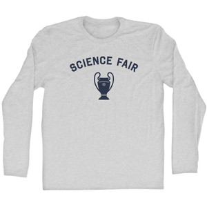 Science Fair Trophy Adult Cotton Long Sleeve T-shirt - Grey Heather