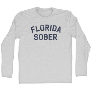 Florida Sober Adult Cotton Long Sleeve T-shirt - Grey Heather
