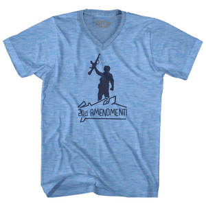 Wolverines Second Amendment Adult Tri-Blend V-neck T-shirt - Athletic Blue Wolverines Second Amendment Adult Tri-Blend V-neck T-shirt - Athletic Blue
