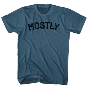 Mostly Adult Cotton T-shirt Lake Blue