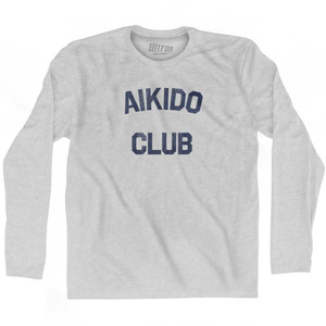 Aikido Club Adult Cotton Long Sleeve T-shirt Grey Heather