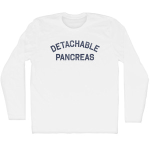 Detachable Pancreas Adult Cotton Long Sleeve T-shirt - White