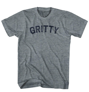 Adult Small - Gritty Adult Tri-Blend T-shirt - Athletic Grey - Final Sale Z3