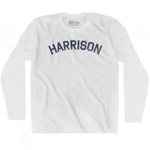 HARRISON Adult Cotton Long Sleeve T-shirt - White