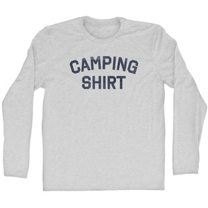 Camping Shirt Adult Cotton Long Sleeve T-shirt - Grey Heather