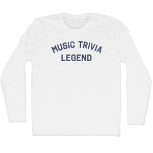 Music Trivia Legend Adult Cotton Long Sleeve T-shirt - White