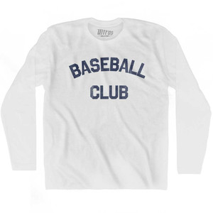 Baseball Club Adult Cotton Long Sleeve T-shirt White