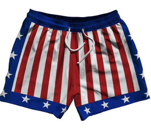 ADULT SMALL- The Champ 5" Swim Shorts Made in USA - Red- Final Sale ZT42