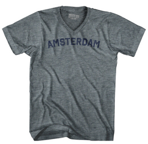 Women Small - Amsterdam Women Tri-Blend V-neck T-shirt - Athletic Grey - Final Sale Z481