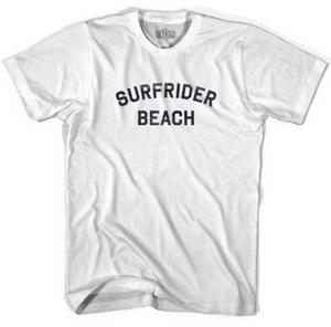 Adult Small - Surfrider Beach "BLACK PRINT" White Cotton T-Shirt - Final Sale Z4