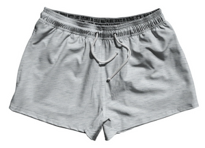 ADULT SMALL- Heathered 3.5" Swim Shorts Made in USA - Grey Light- Final Sale ZT41