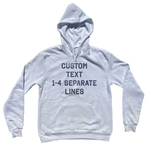 Custom Flat Text 1-4 Separate Lines Cotton-Poly Blend Hoodie - White Custom Flat Text 1-4 Separate Lines Cotton-Poly Blend Hoodie - White