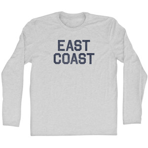 East Coast (No Arch And Stacked) Adult Cotton Long Sleeve T-Shirt - Grey Heather