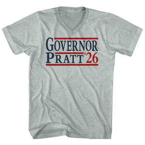 Governor Pratt 26 Election Election Two Names And Year Adult Tri-Blend V-Neck T-Shirt - Athletic Cool Grey Governor Pratt 26 Election Election Two Names And Year Adult Tri-Blend V-Neck T-Shirt - Athletic Cool Grey
