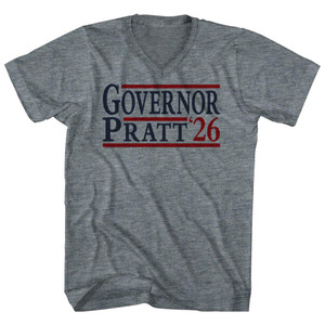 Governor Pratt 26 Election Election Two Names And Year Adult Tri-Blend V-Neck T-Shirt - Athletic Grey Governor Pratt 26 Election Election Two Names And Year Adult Tri-Blend V-Neck T-Shirt - Athletic Grey