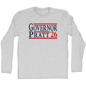 Governor Pratt 26 Election Election Two Names And Year Adult Cotton Long Sleeve T-Shirt - Grey Heather Governor Pratt 26 Election Election Two Names And Year Adult Cotton Long Sleeve T-Shirt - Grey Heather