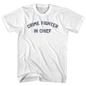 Crime Fighter In Chief Youth Cotton T-Shirt - White