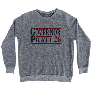 Governor Pratt 26 Election Election Two Names And Year Adult Tri-Blend Sweatshirt - Athletic Grey Governor Pratt 26 Election Election Two Names And Year Adult Tri-Blend Sweatshirt - Athletic Grey